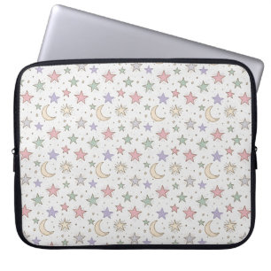 Whimsical Moon Star Pattern Laptop Sleeve