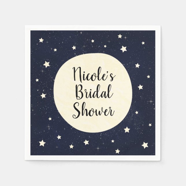 Whimsical Moon & Stars Celestial Baby Shower Napkin (Front)
