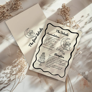 Whimsical Moon Wedding Details Enclosure Card