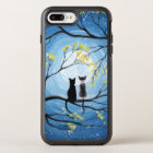 Whimsical Moon with Cats