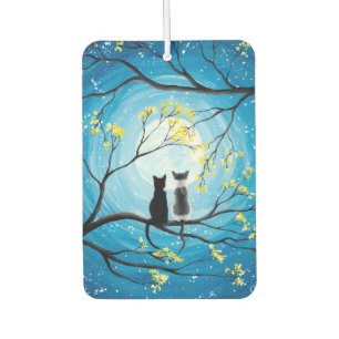 Whimsical Moon with Cats Car Air Freshener