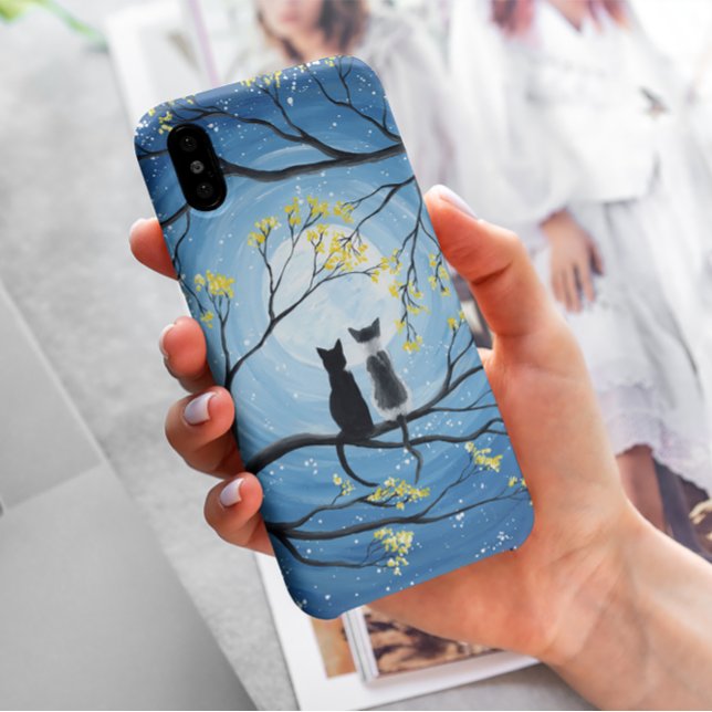 Whimsical Moon with Cats Case-Mate iPhone Case (Creator Uploaded)