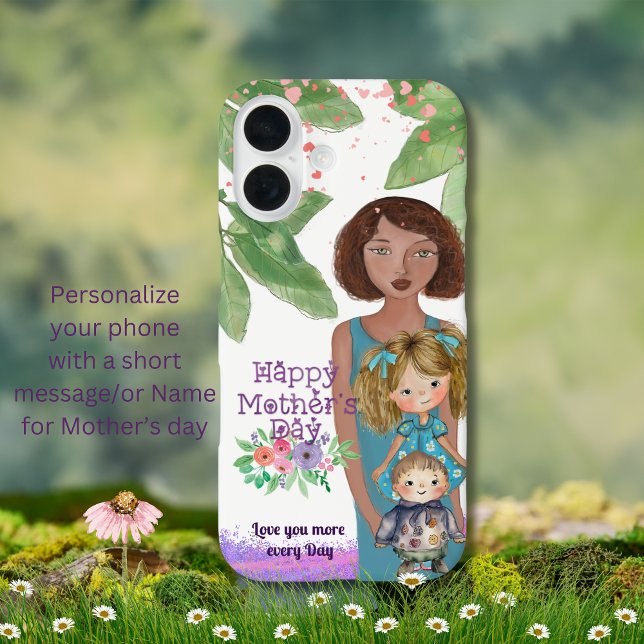Whimsical Mother with kids | Mother's Day  Case-Mate iPhone Case (Whimsical Mother with kids _ Mother's Day Case-Mate iPhone )