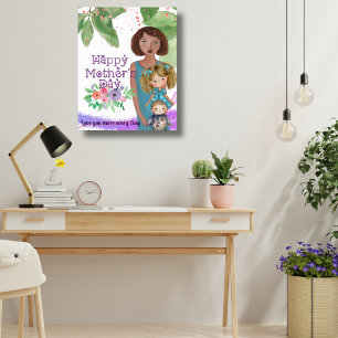 Whimsical Mother with kids   Mother's Day  Poster