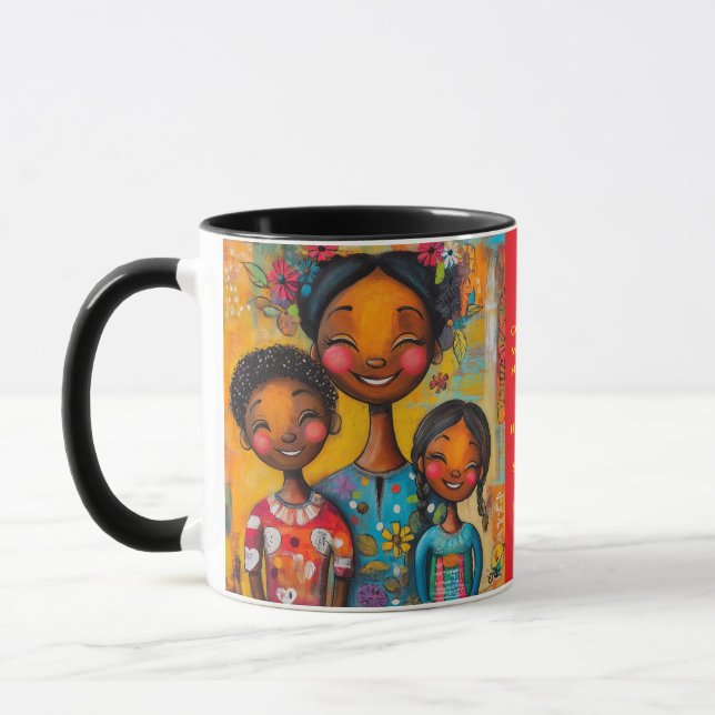 Whimsical Motherhood Mug with Inspirational Quote (Left)