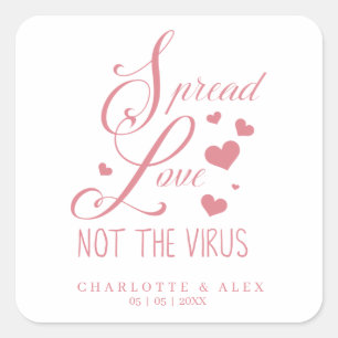 Whimsical Motivational Quote Wedding Sanitizer Gel Square Sticker