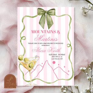 Whimsical Mountain and Martini Bachelorette Invitation
