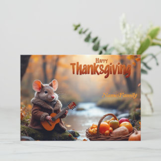 Whimsical Mouse – Autumn Forest  Holiday Card