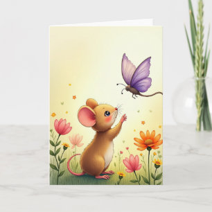 Whimsical Mouse Birthday Card