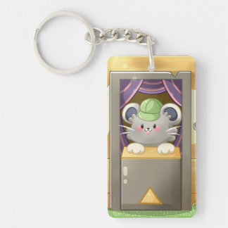 Whimsical Mouse Vendor – Cute Hat Booth Character Key Ring