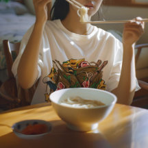 Whimsical Multicolor Japanese Noodle Art