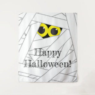 Whimsical Mummy Halloween Party Backdrop Tapestry