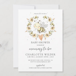 Whimsical Mummy To Bee Baby Shower Invitation