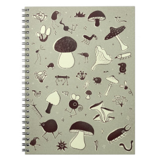 Whimsical Mushroom and Forest Creatures Notebook