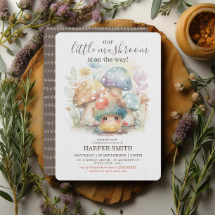 Whimsical Mushroom Baby Shower Invitation