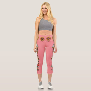 Whimsical Mushroom Capri Leggings