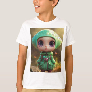 Whimsical Mushroom Character T-Shirt Design