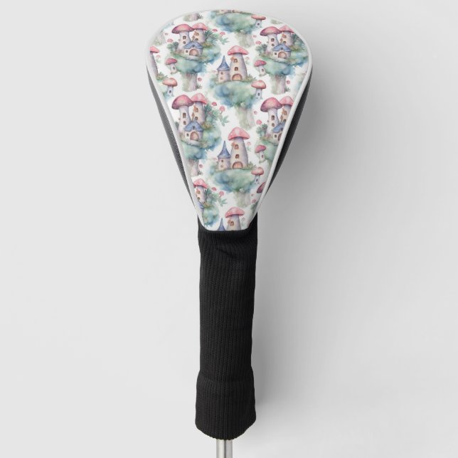 Whimsical Mushroom Cottage Pattern (10) Golf Head Cover (Front)