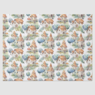 Whimsical Mushroom Cottage Pattern (11) Tissue Paper