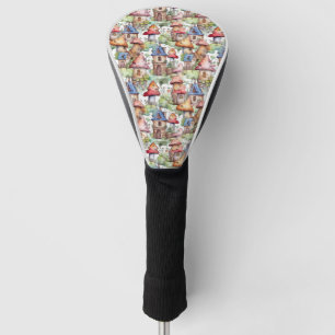 Whimsical Mushroom Cottage Pattern (1) Golf Head Cover