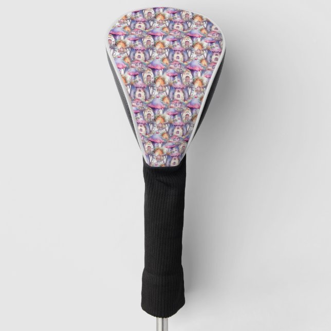 Whimsical Mushroom Cottage Pattern (2) Golf Head Cover (Front)