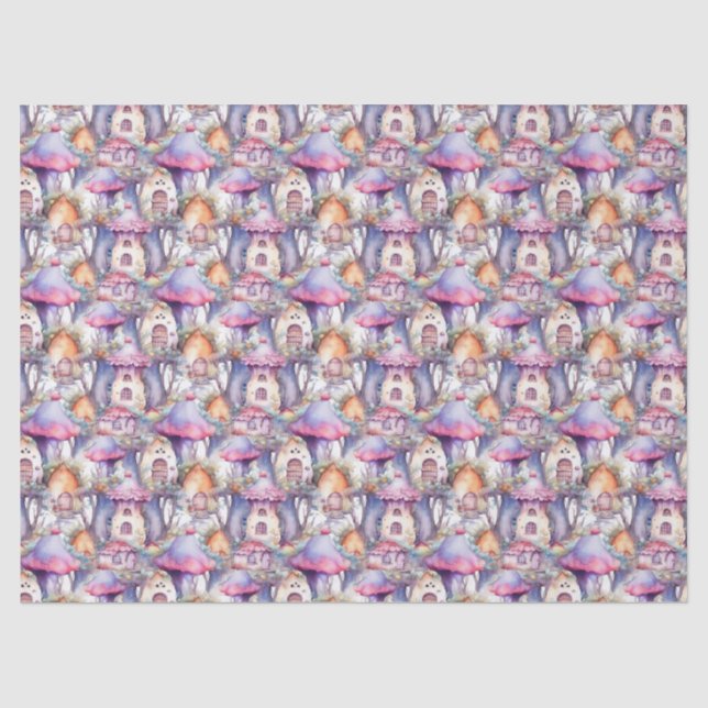 Whimsical Mushroom Cottage Pattern (2) Tissue Paper (Front)