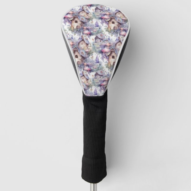 Whimsical Mushroom Cottage Pattern (5) Golf Head Cover (Front)