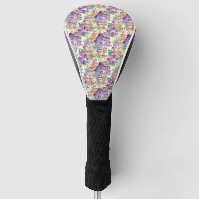 Whimsical Mushroom Cottage Pattern (7) Golf Head Cover (Front)