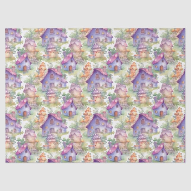 Whimsical Mushroom Cottage Pattern (7) Tissue Paper (Front)