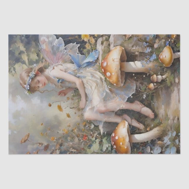 Whimsical Mushroom Fairy Decoupage   Tissue Paper (Front)