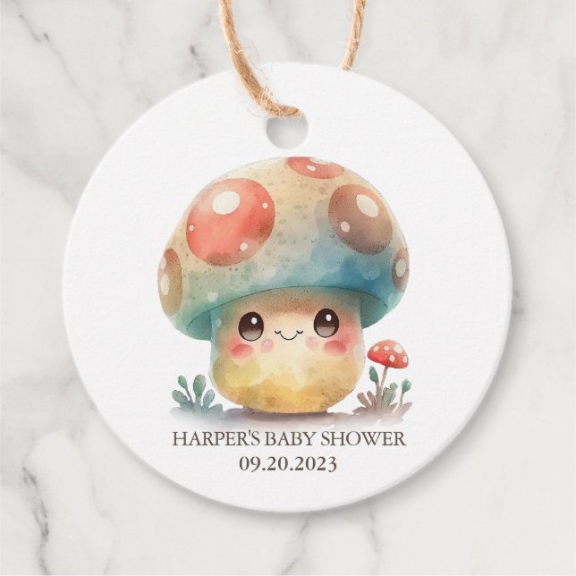 Whimsical Mushroom Favour Tags (Front)