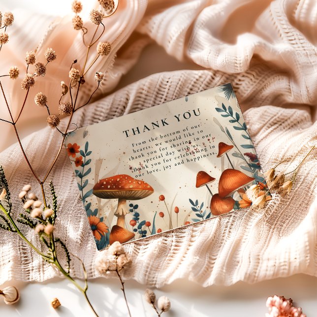 Whimsical Mushroom Forest Wedding Thank You Card (Creator Uploaded)