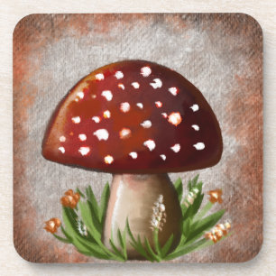 Whimsical Mushroom & Fungi Motif – Nature-Inspired Coaster
