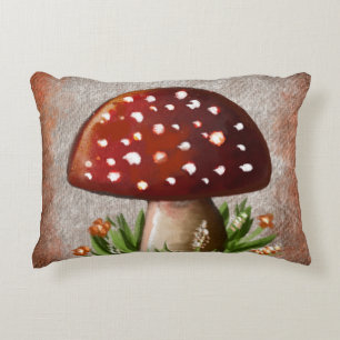 Whimsical Mushroom & Fungi Motif – Nature-Inspired Decorative Cushion