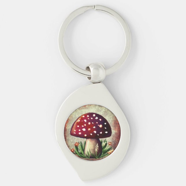 Whimsical Mushroom & Fungi Motif – Nature-Inspired Key Ring (Front)