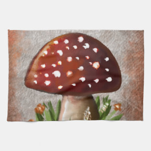Whimsical Mushroom & Fungi Motif – Nature-Inspired Tea Towel