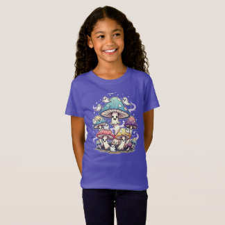 Whimsical Mushroom Ghosts Halloween Illustration. T-Shirt