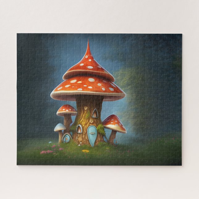 Whimsical mushroom house jigsaw puzzle (Horizontal)