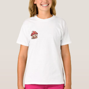 Whimsical Mushroom House with Snail Kids T-Shirt