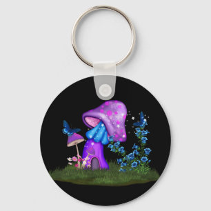 Whimsical Mushroom Key Ring