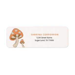 Whimsical Mushroom Orange Brown Earthtone