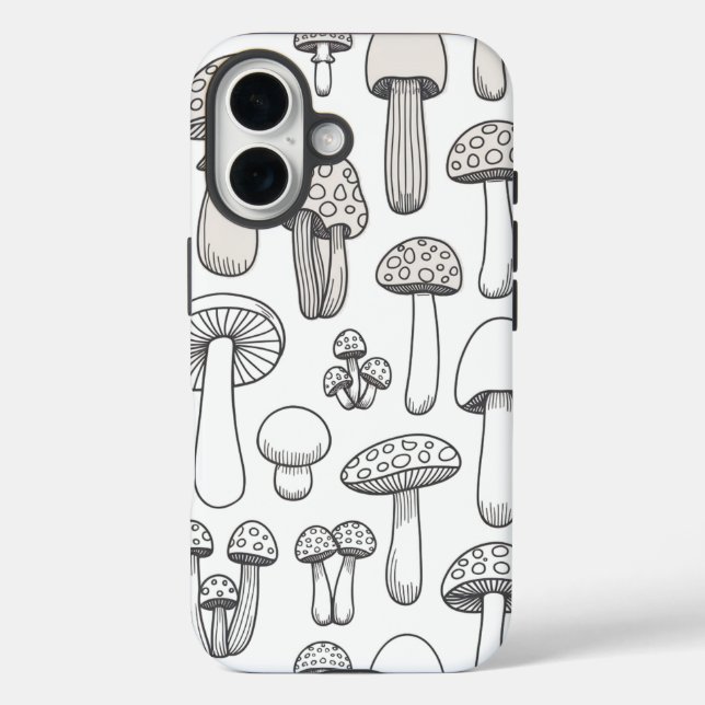 Whimsical Mushroom Pattern Case-Mate iPhone Case (Back)