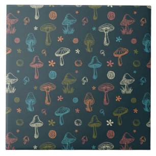 Whimsical Mushroom pattern Tile
