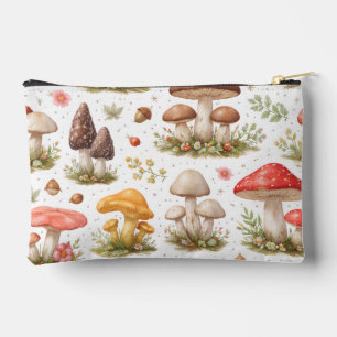 Whimsical Mushroom Pattern – Vintage Botanical Accessory Pouch