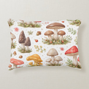 Whimsical Mushroom Pattern – Vintage Botanical Decorative Cushion