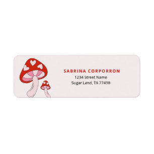 Whimsical Mushroom Red and Pink