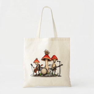 Whimsical Mushroom Rock Band Cottagecore Music Nat Tote Bag