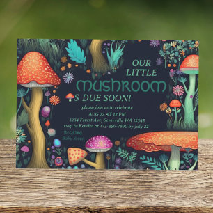 Whimsical Mushroom Woodland Forest Baby Shower Invitation