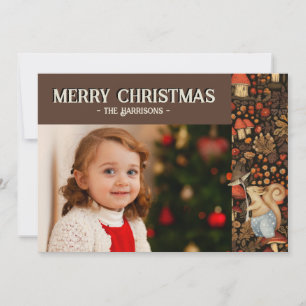 Whimsical Mushroom Woodland Forest Christmas Photo Holiday Card