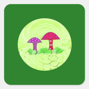 Whimsical Mushrooms Stickers